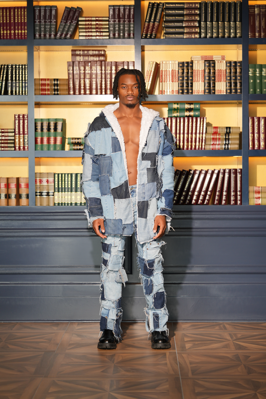 Reversible Denim Patchwork Coat