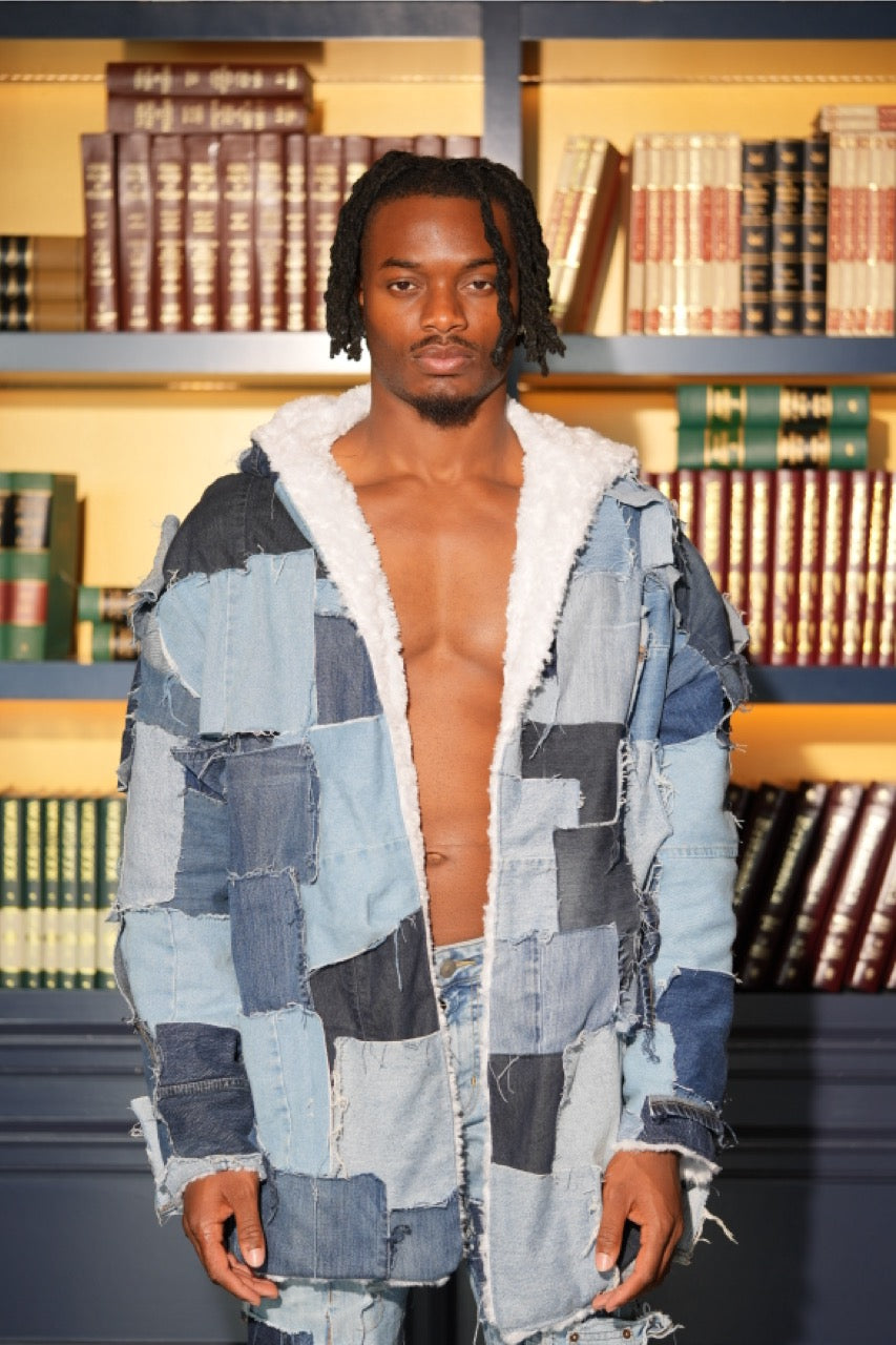 Reversible Denim Patchwork Coat