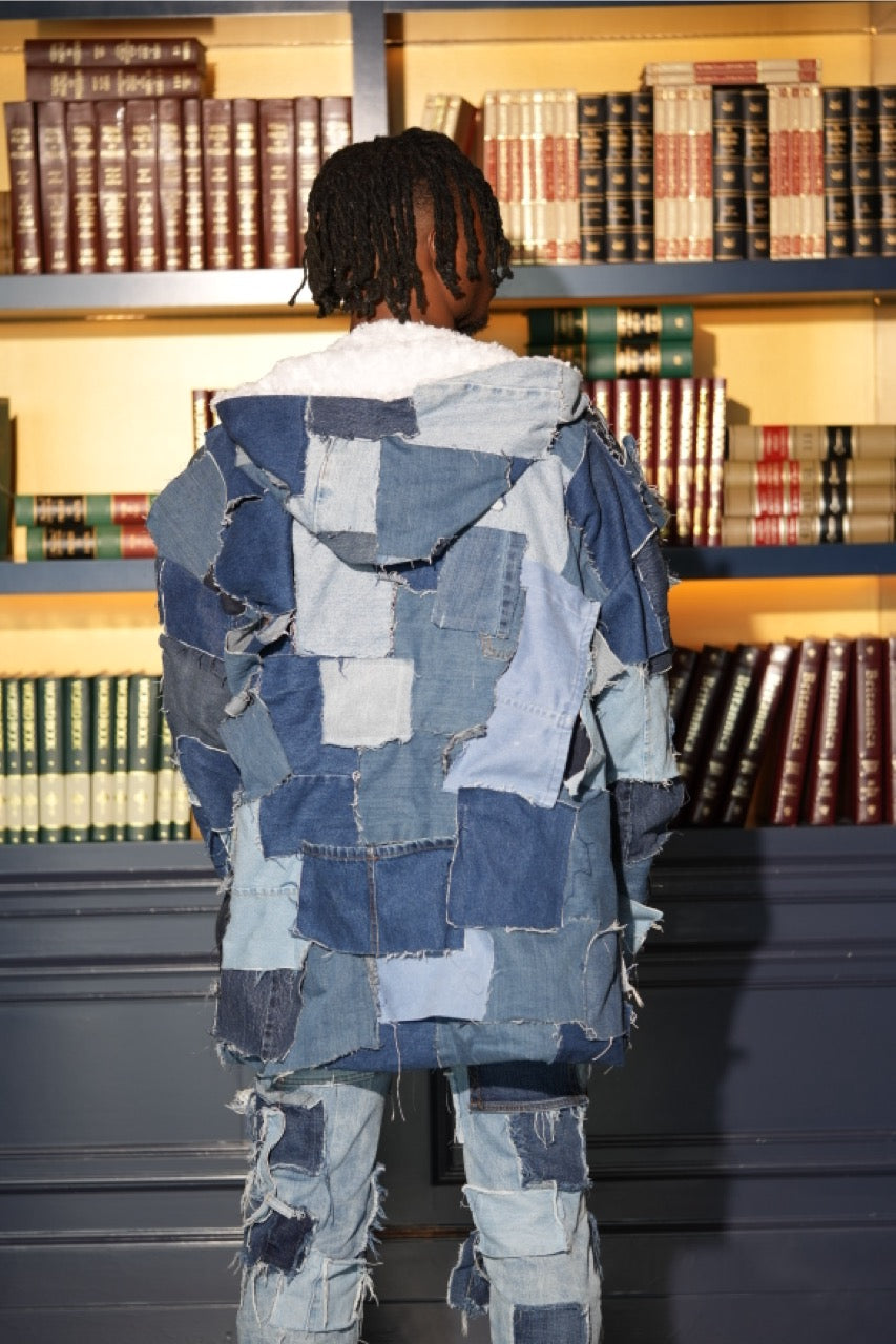 Reversible Denim Patchwork Coat