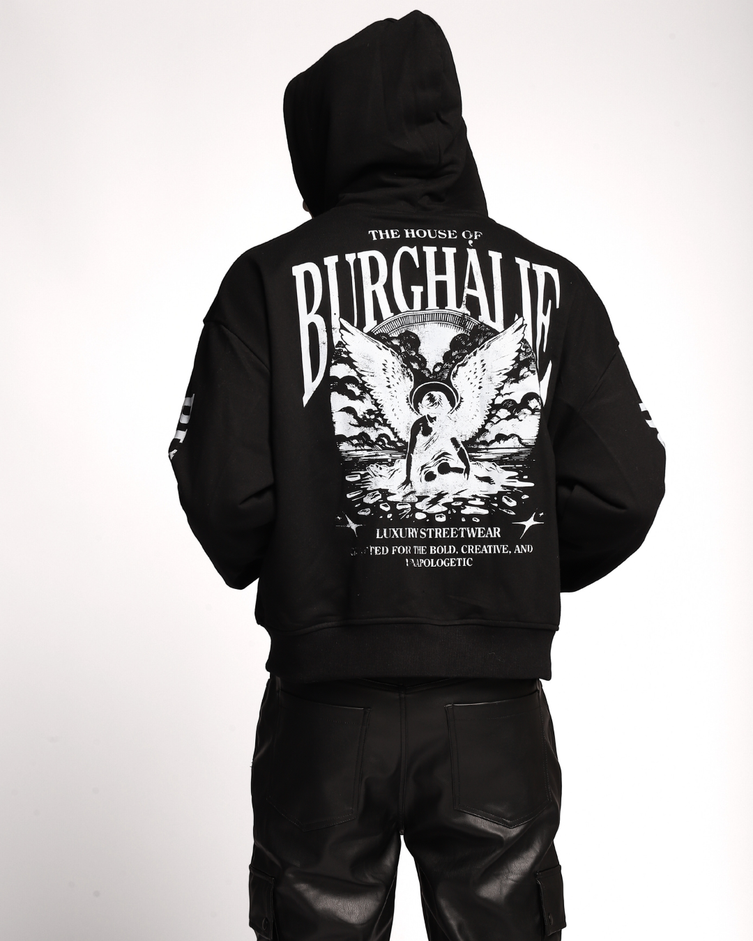 Black Angel Zip Up Hoodie