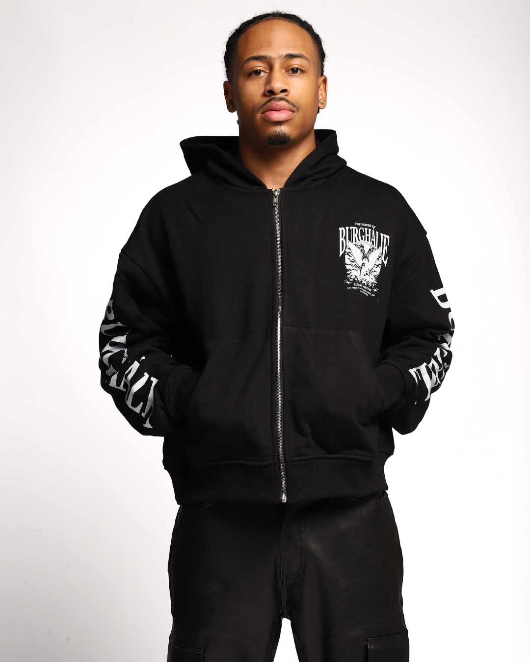 Black Angel Zip Up Hoodie