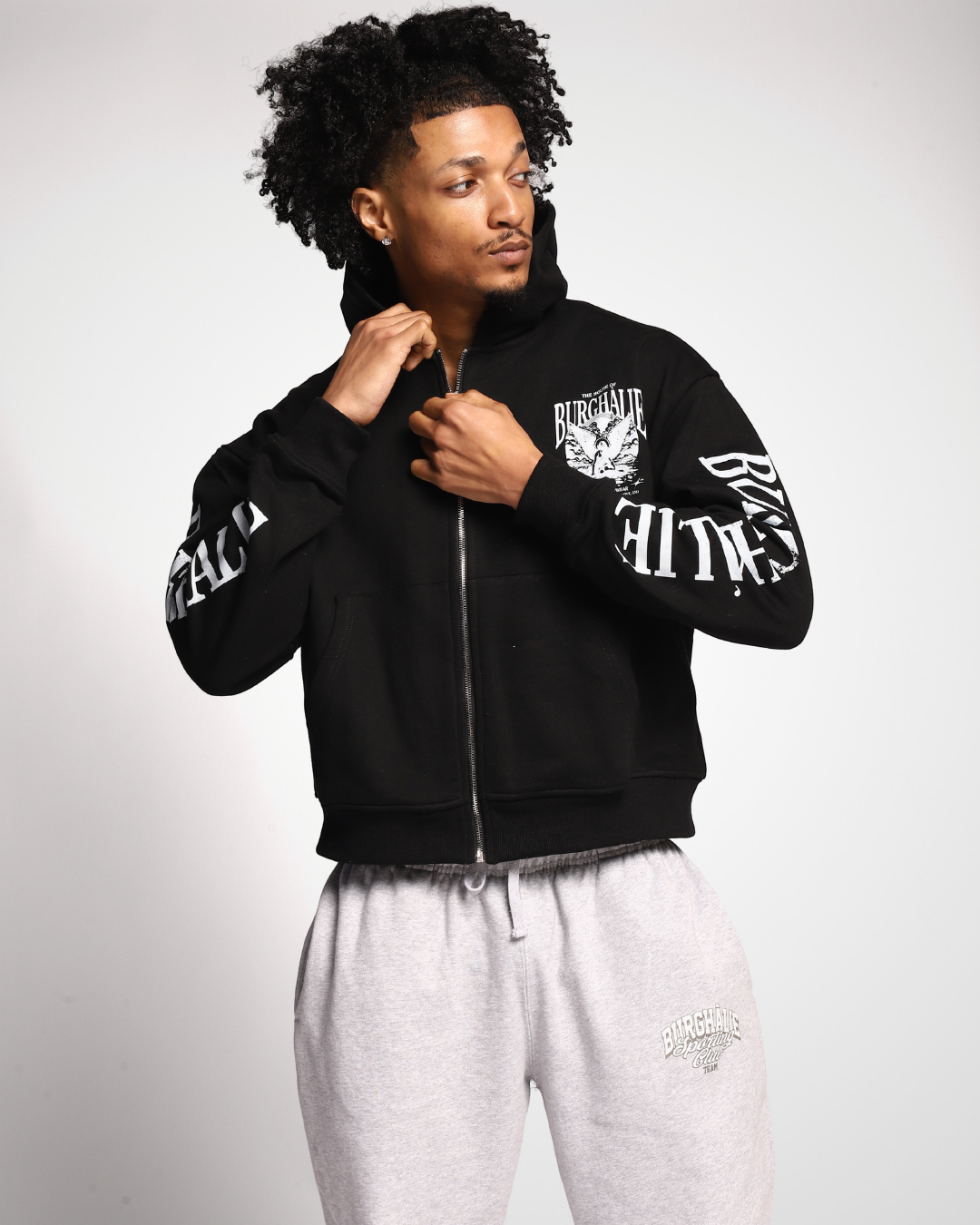 Black Angel Zip Up Hoodie
